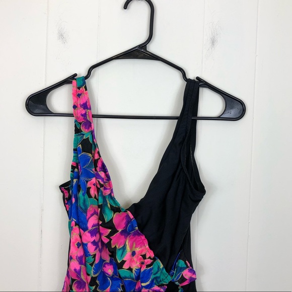 Vintage 80s Jantzen Floral One Piece Swimsuit Sz S - Picture 3 of 11